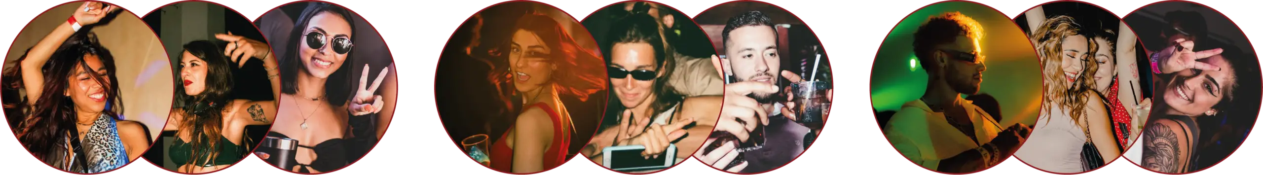 People icons with a Miami nightlife vibe