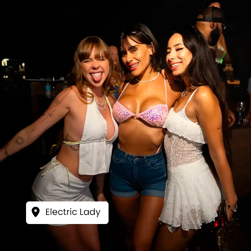 Girls partying in Miami during a bachelorette weekend